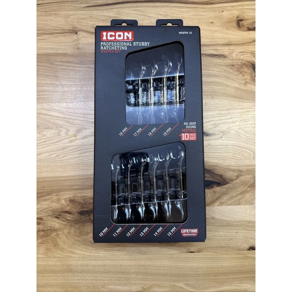 Icon Tools Ratcheting Wrench Set Bundle Of 3 - Professional, Flex Head, Stubby